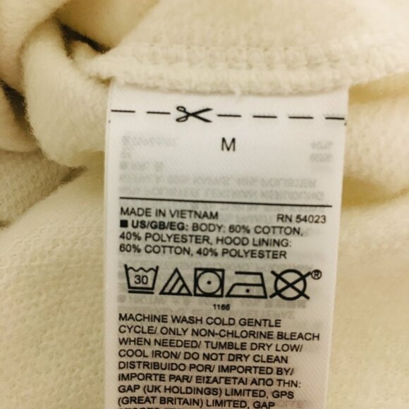 NEW! GAP Cut-Off Sleeve Pullover Hoodie Tunic Color Stone - M - Picture 12 of 12